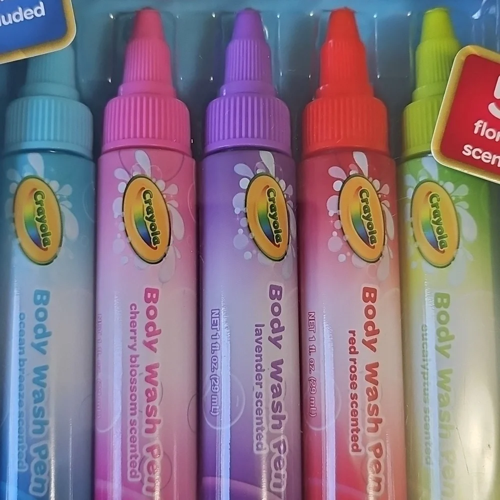 Crayola Body Wash Pen Set, 6 Pieces, 5oz New